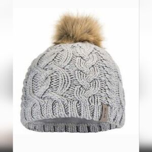 Bula Womens One Size Grey Wool Blend Pom Pom Beanie Hat